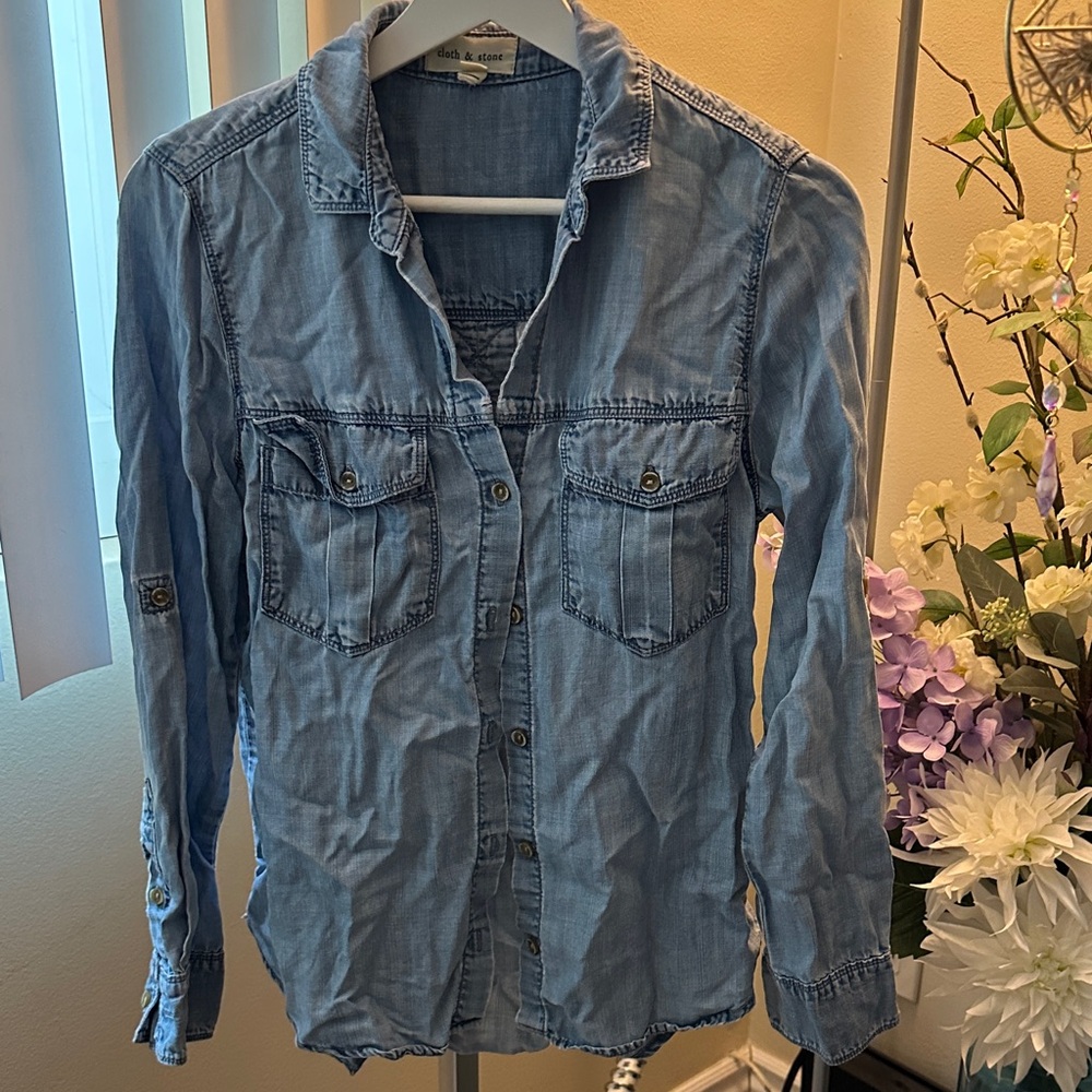 Cloth & Stone Sky Blue Button-Up Shirt